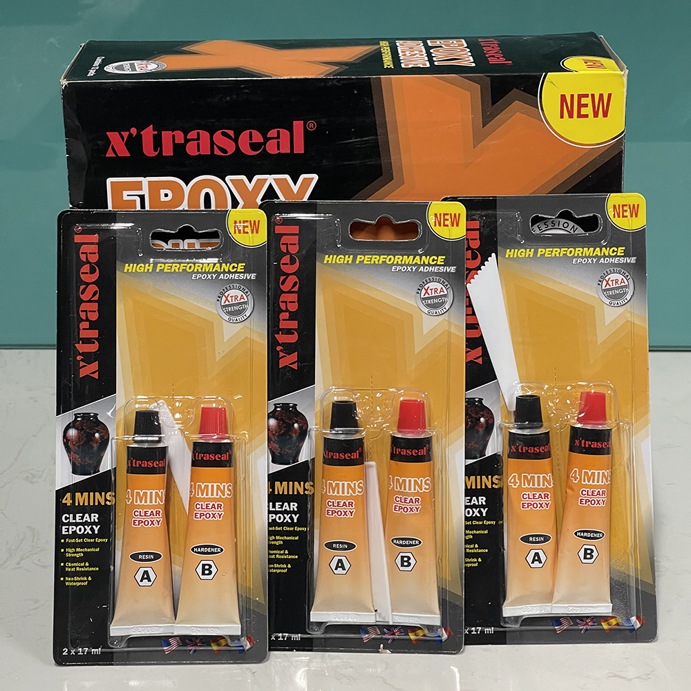 Keo Epoxy X’traseal 4 Minutes Clear 17ml x 2