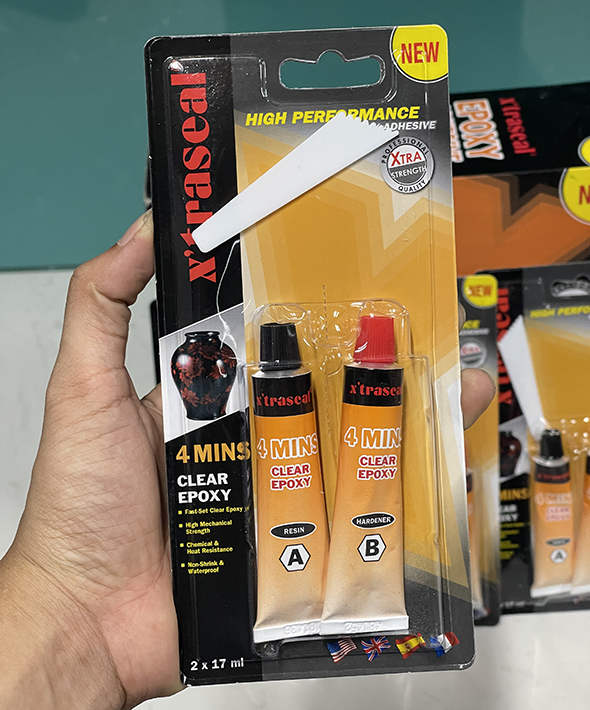 Keo Epoxy X’traseal 4 Minutes Clear 17ml x 2