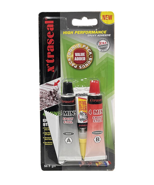 Keo dán Epoxy X’traseal 4 Minutes Steel 17ml x 2