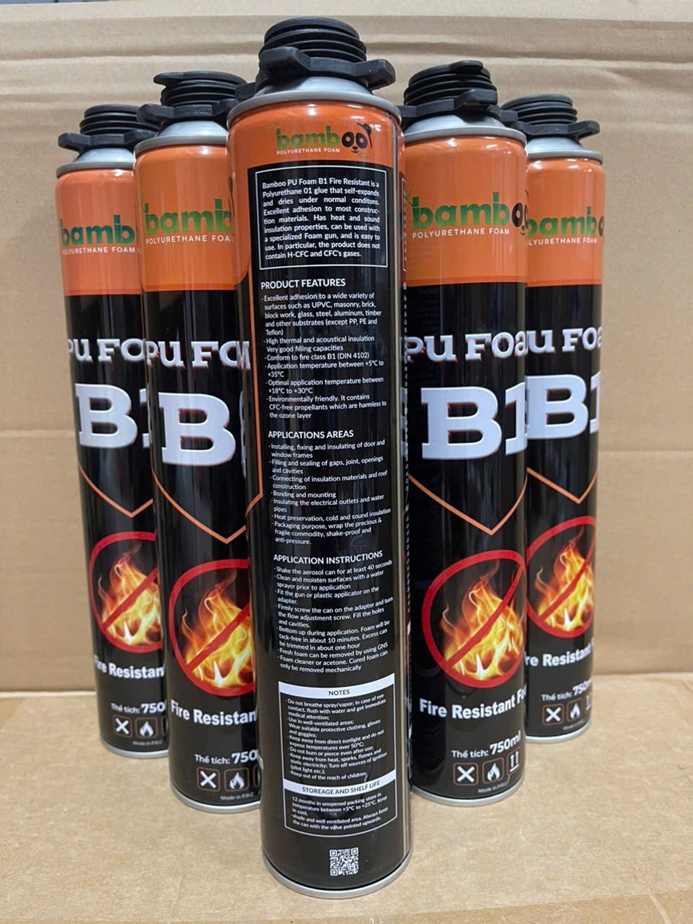 Bọt nở chống cháy Bamboo PU Foam B1
