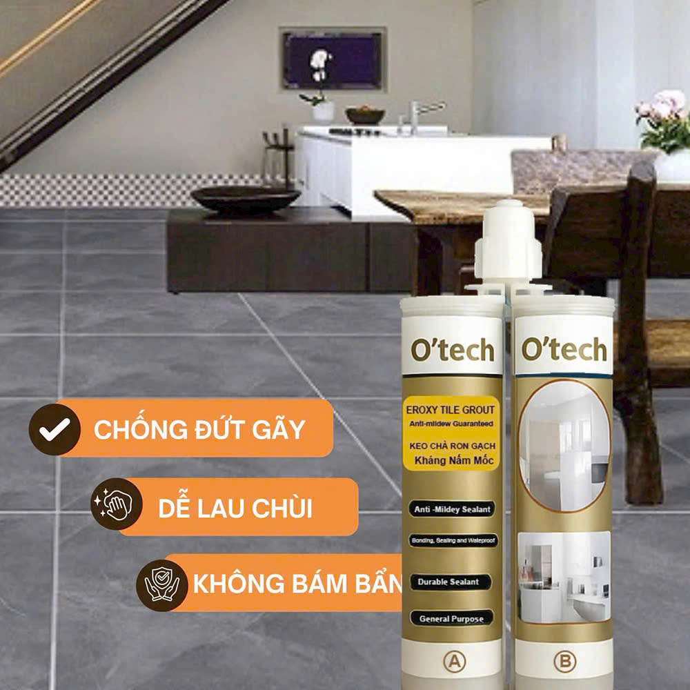 Keo Chà Ron Gạch O’tech Epoxy 400ml – Giải Pháp Chống Thấm, Chống Mốc Hiệu Quả Cho Mạch Gạch
