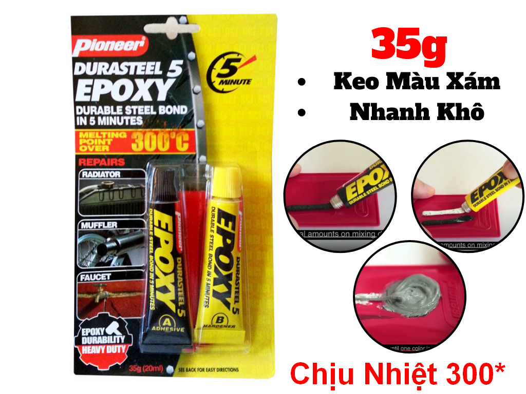 Keo dán kim loại Pioneer Durasteel Five Minute Epoxy